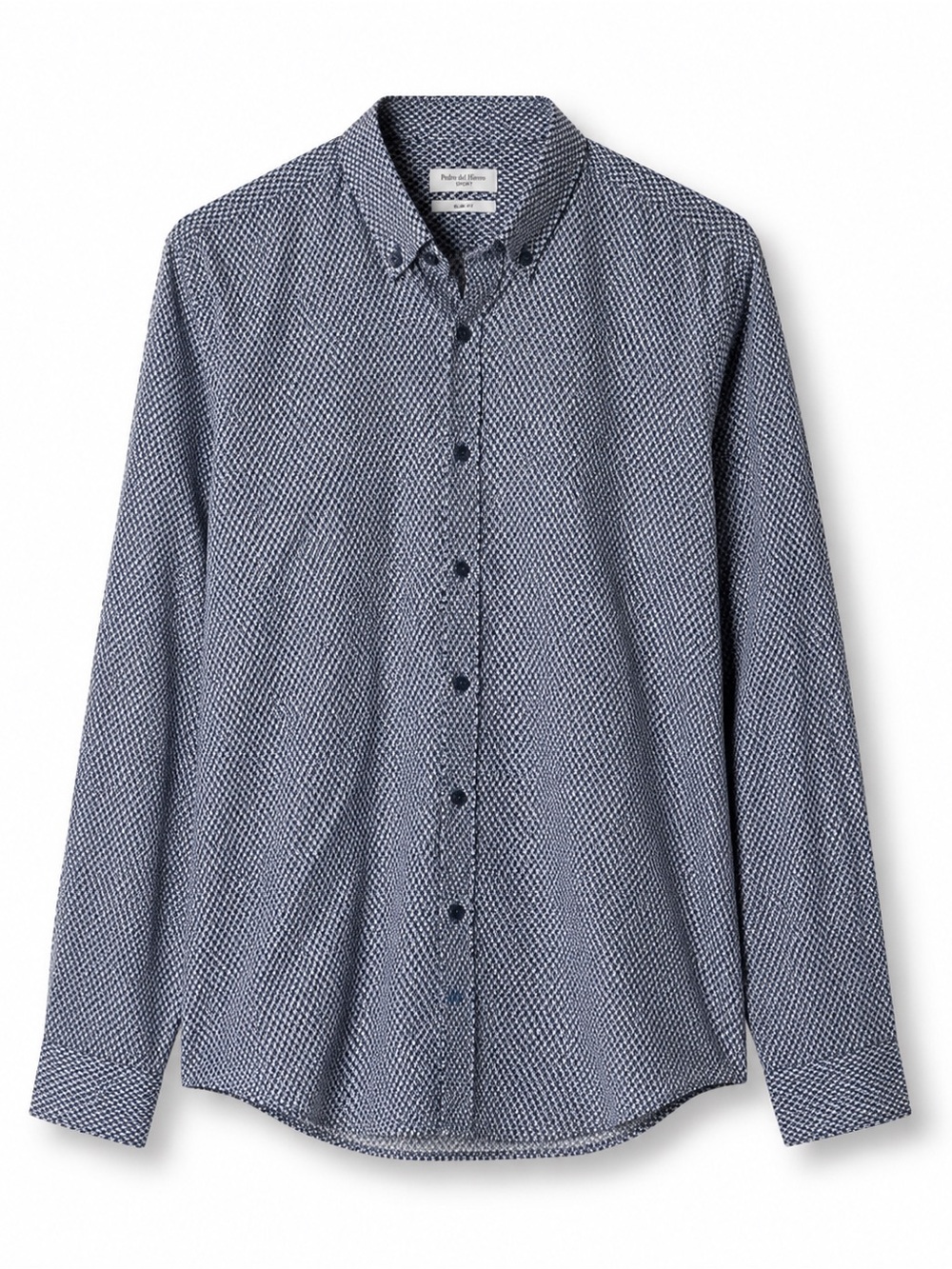 Pedro Del Hierro Sport Men's Blue Patterned Shirt (slim fit)